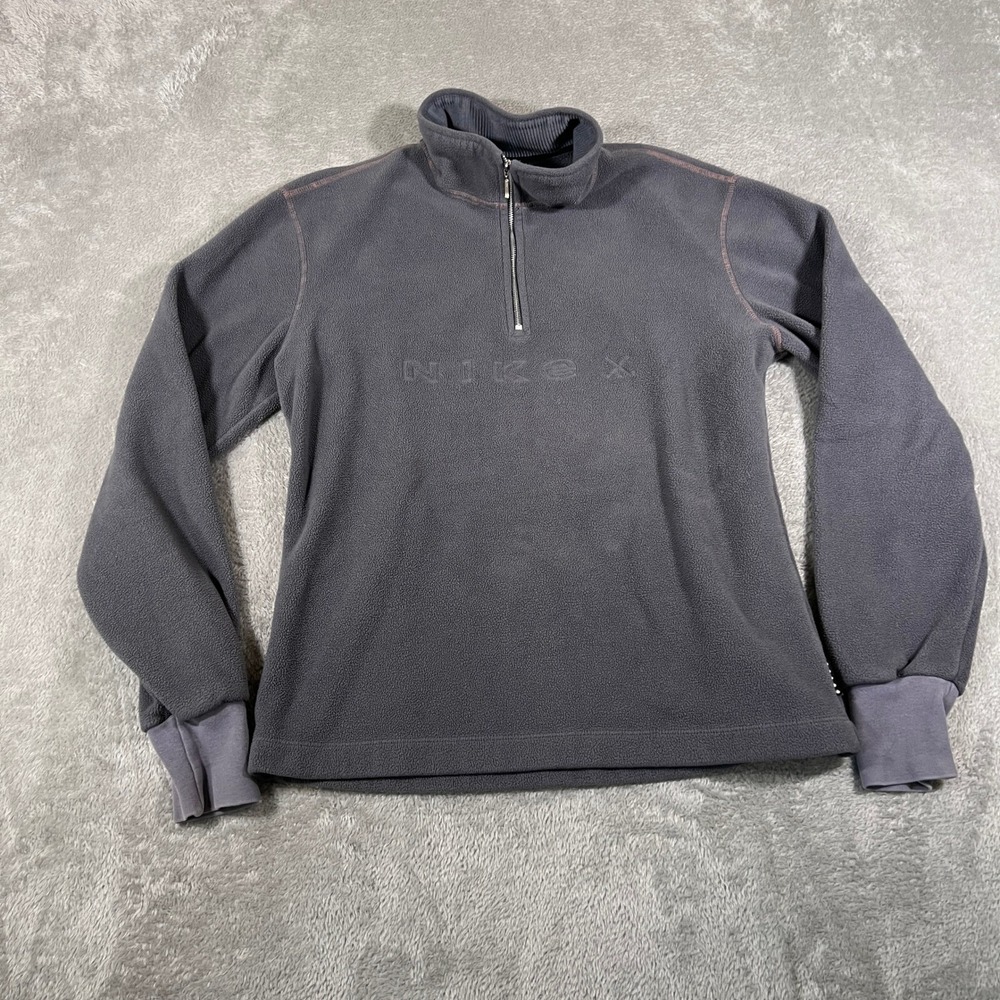 Nike Sweater Kids Medium (8-10) Gray Alpha Project Fleece Pullover Half Zip